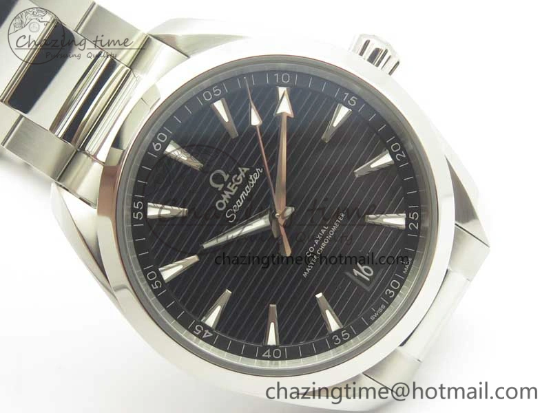 Aqua Terra 150M Master Chronometers VSF 1:1 Best Edition Black Dial SS Hand on SS Bracelet A8900 Super Clone Functional 8009