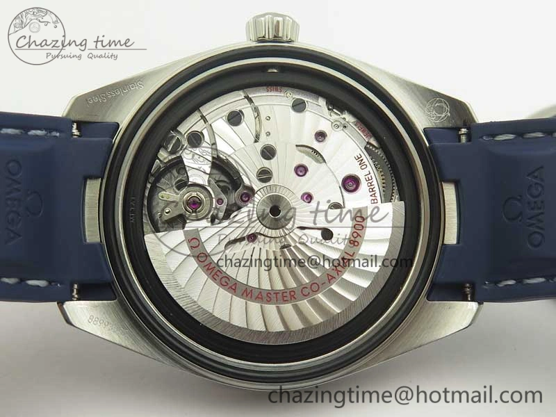 Practical Aqua Terra 150M Master Chronometers VSF 1:1 Best Edition Gray Dial Blue Hand on Blue Rubber Strap A8900 Super Clone 8004
