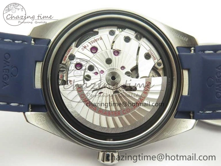 Practical Aqua Terra 150M Master Chronometers VSF 1:1 Best Edition Gray Dial Blue Hand on Blue Rubber Strap A8900 Super Clone 8004