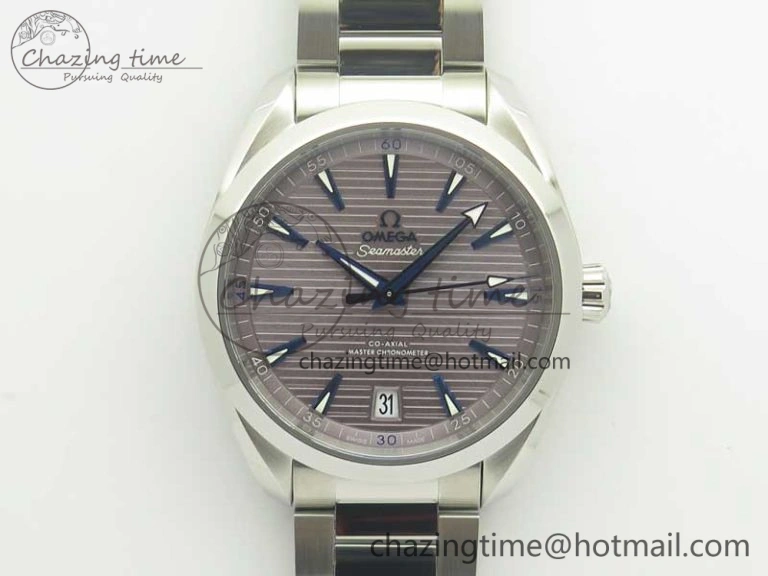 Aqua Terra 150M Master Chronometers VSF 1:1 Best Edition Gray Dial Blue Hand on SS Bracelet A8900 Super Clone AllSeason 8006