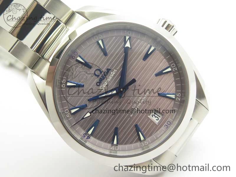Aqua Terra 150M Master Chronometers VSF 1:1 Best Edition Gray Dial Blue Hand on SS Bracelet A8900 Super Clone AllSeason 8006
