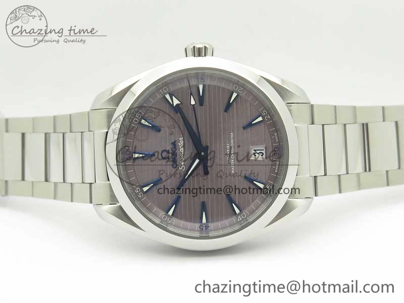 Aqua Terra 150M Master Chronometers VSF 1:1 Best Edition Gray Dial Blue Hand on SS Bracelet A8900 Super Clone AllSeason 8006