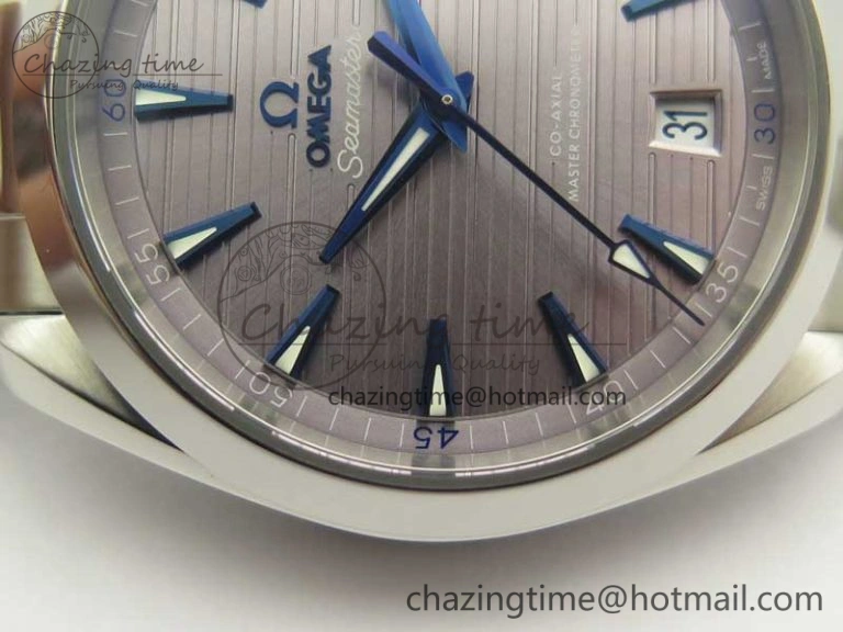Aqua Terra 150M Master Chronometers VSF 1:1 Best Edition Gray Dial Blue Hand on SS Bracelet A8900 Super Clone AllSeason 8006
