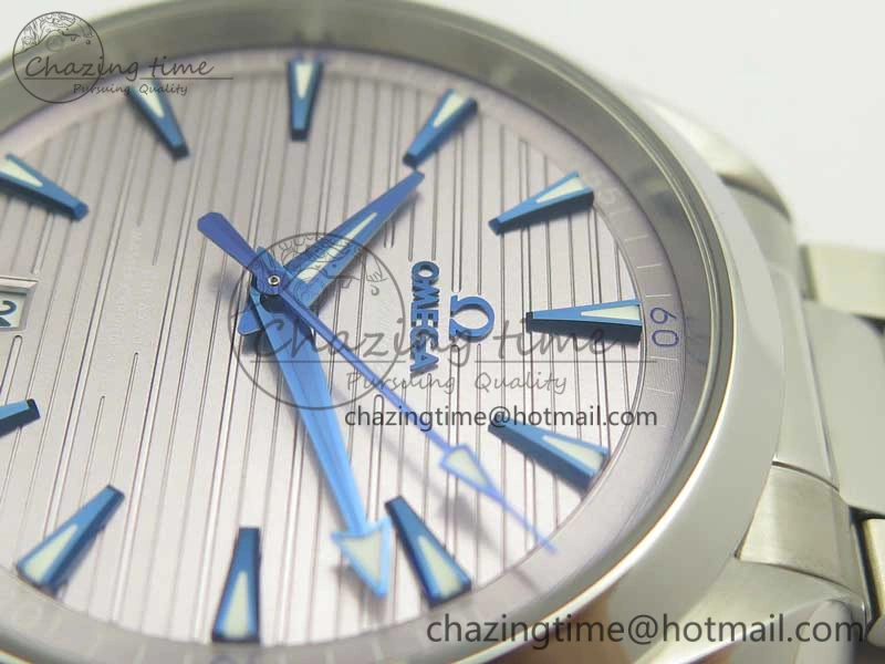 Aqua Terra 150M Master Chronometers VSF 1:1 Best Edition Gray Dial Blue Hand on SS Bracelet A8900 Super Clone AllSeason 8006