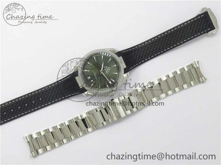 Aqua Terra 150M Master Chronometers VSF 1:1 Best Edition Green Dial on Black Rubber Strap A8900 Super Clone (2 Straps) Practical 7915