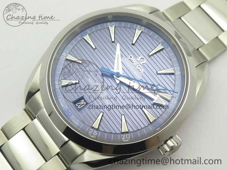 Aqua Terra 150M Master Chronometers VSF 1:1 Best Edition Light Blue Dial Blue Hand on SS Bracelet A8900 Super Clone Unique 8014