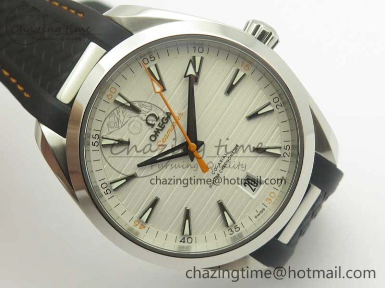 Aqua Terra 150M Master Chronometers VSF 1:1 Best Edition White Dial Orange Hand on Black Rubber Strap A8900 Super Clone ModernLook 8011