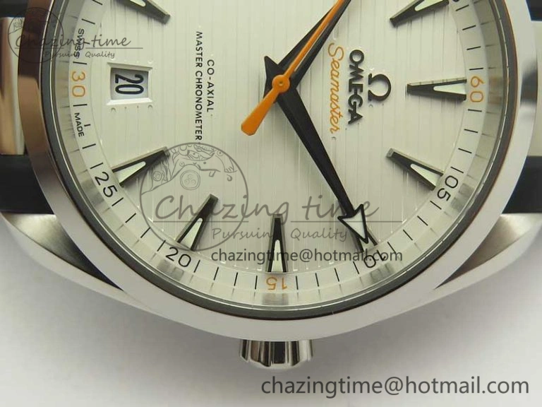 Aqua Terra 150M Master Chronometers VSF 1:1 Best Edition White Dial Orange Hand on Black Rubber Strap A8900 Super Clone ModernLook 8011