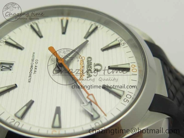 Aqua Terra 150M Master Chronometers VSF 1:1 Best Edition White Dial Orange Hand on Black Rubber Strap A8900 Super Clone ModernLook 8011