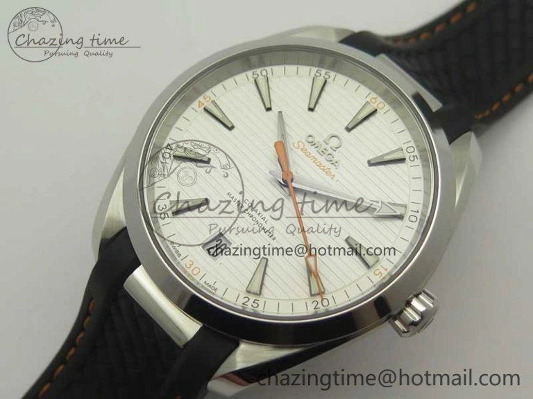 Aqua Terra 150M Master Chronometers VSF 1:1 Best Edition White Dial Orange Hand on Black Rubber Strap A8900 Super Clone ModernLook 8011
