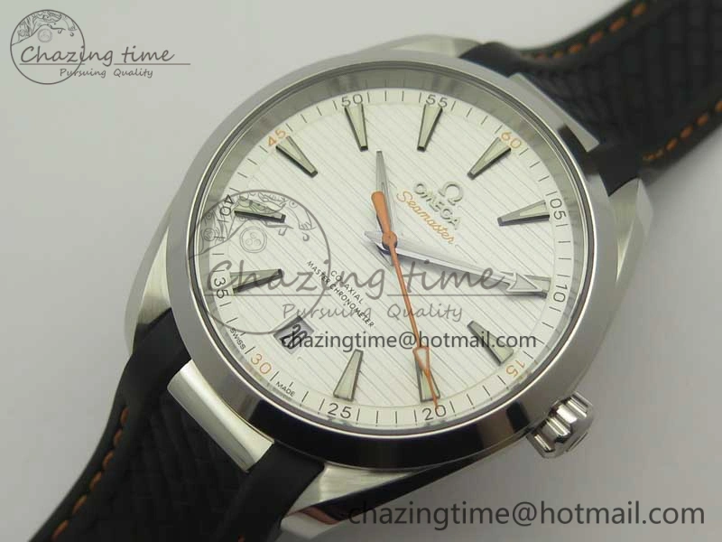 Aqua Terra 150M Master Chronometers VSF 1:1 Best Edition White Dial Orange Hand on Black Rubber Strap A8900 Super Clone ModernLook 8011