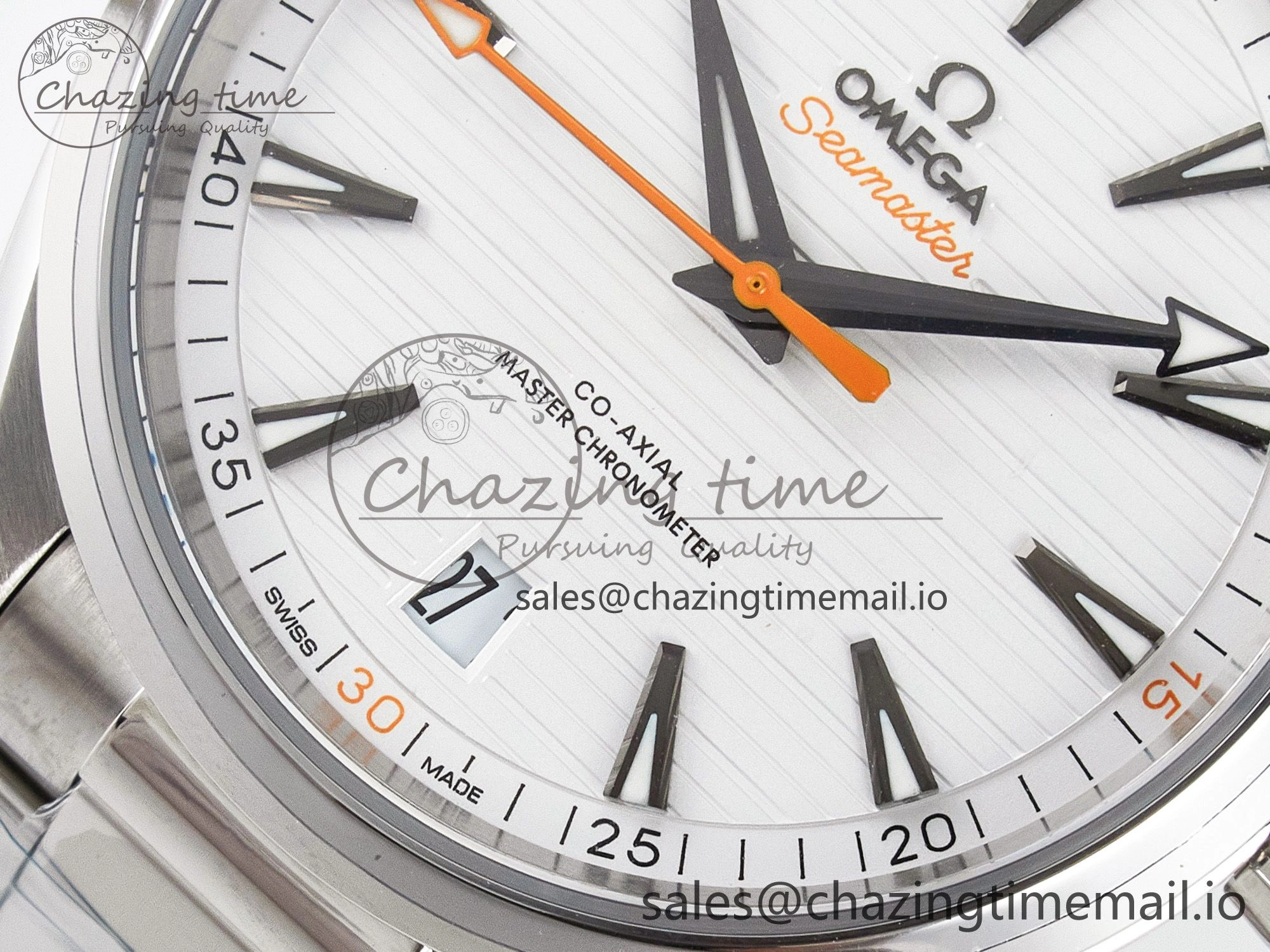 Affordable Aqua Terra 150M Master Chronometers VSF 1:1 Best Edition White Dial Orange Hand on SS Bracelet A8900 Super Clone 7650