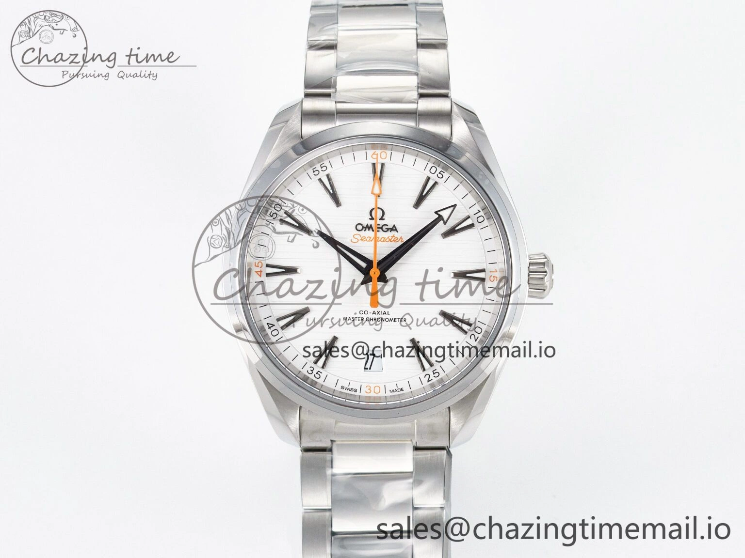 Affordable Aqua Terra 150M Master Chronometers VSF 1:1 Best Edition White Dial Orange Hand on SS Bracelet A8900 Super Clone 7650