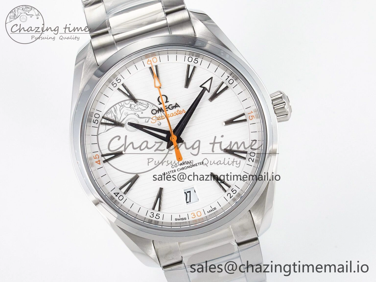 Affordable Aqua Terra 150M Master Chronometers VSF 1:1 Best Edition White Dial Orange Hand on SS Bracelet A8900 Super Clone 7650