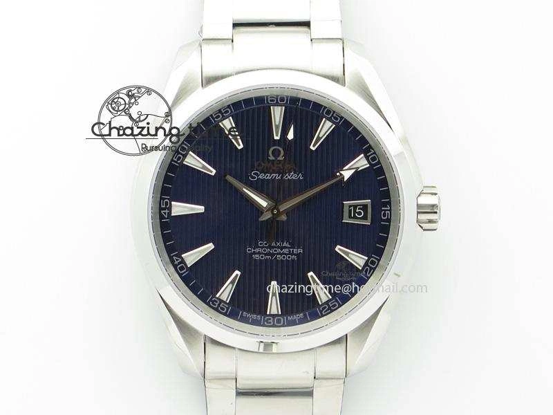 Aqua Terra 150M SS 1:1 Best Edition Deep Blue Textured Dial On SS Bracelet A Affordable 8253