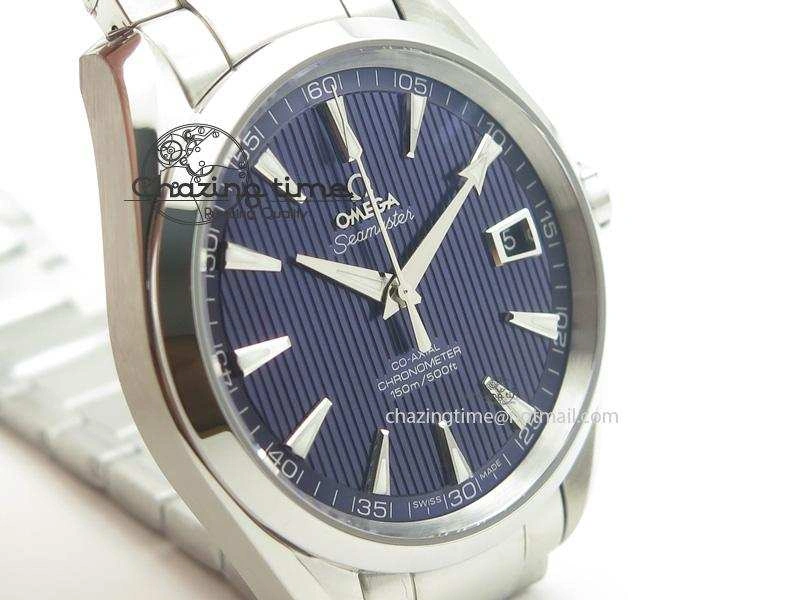 Aqua Terra 150M SS 1:1 Best Edition Deep Blue Textured Dial On SS Bracelet A Affordable 8253