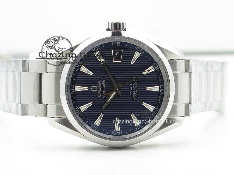 Aqua Terra 150M SS 1:1 Best Edition Deep Blue Textured Dial On SS Bracelet A Affordable 8253