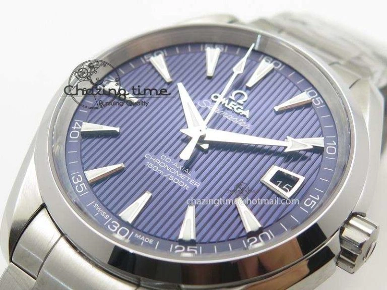 Aqua Terra 150M SS 1:1 Best Edition Deep Blue Textured Dial On SS Bracelet A Affordable 8253