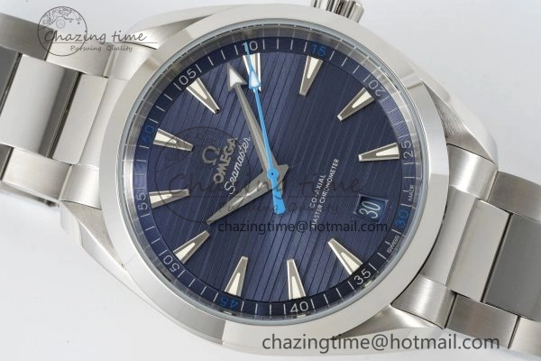 Stylish Aqua Terra 150M SS JQK 1:1 Best Edition Blue Dial Blue Hand on SS Bracelet A 7831