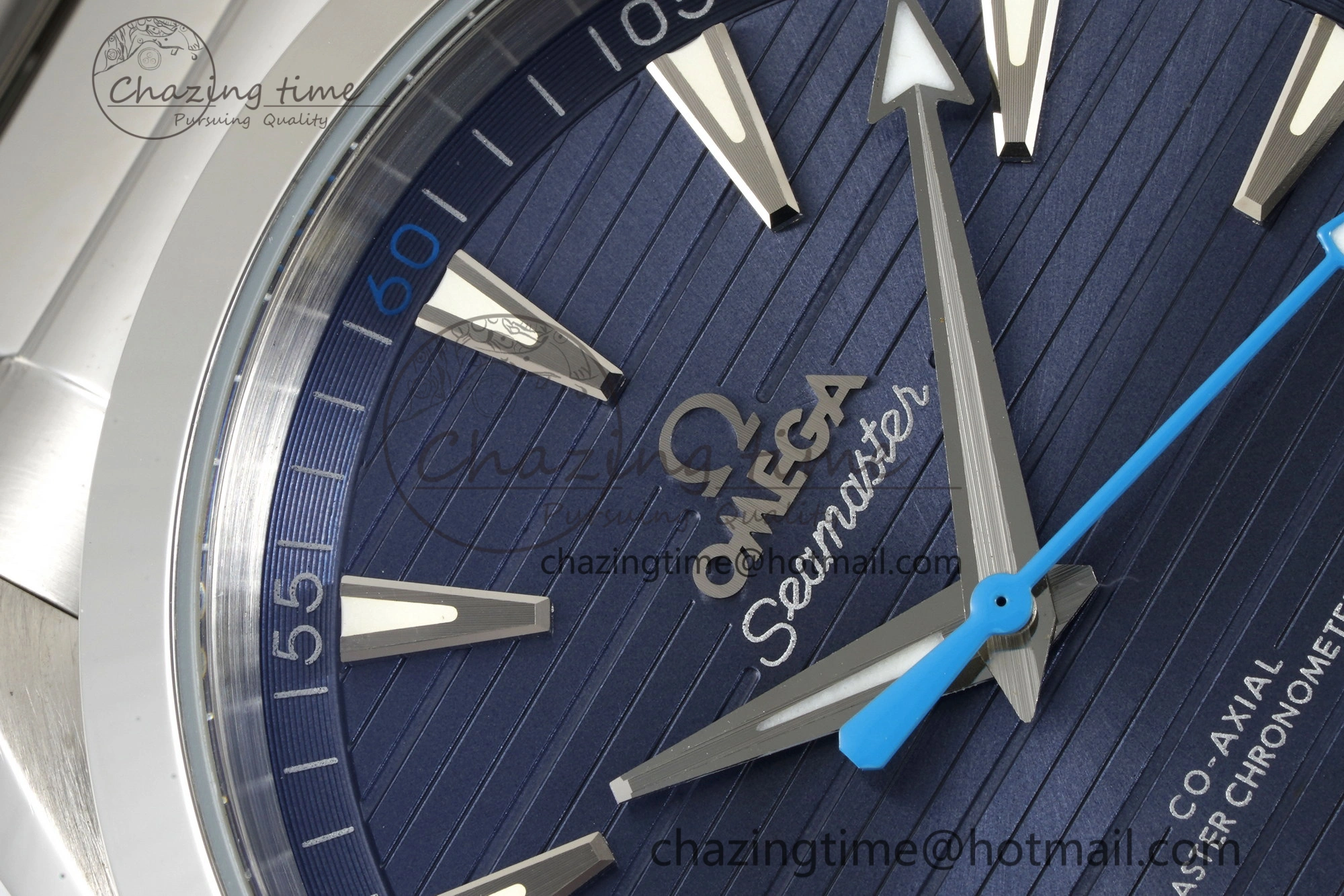 Stylish Aqua Terra 150M SS JQK 1:1 Best Edition Blue Dial Blue Hand on SS Bracelet A 7831