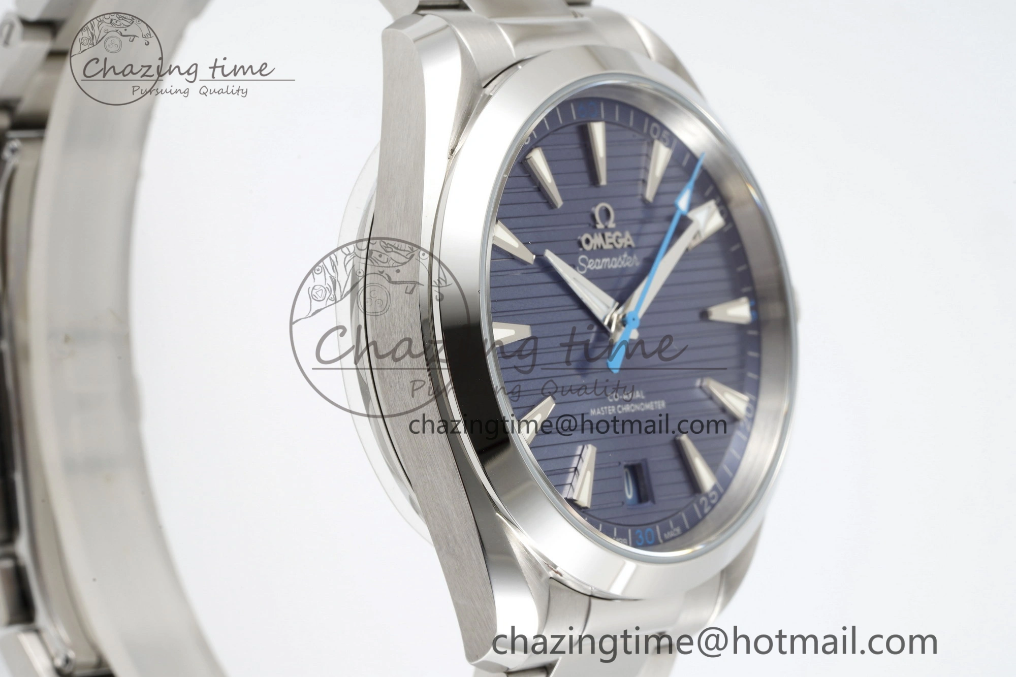 Stylish Aqua Terra 150M SS JQK 1:1 Best Edition Blue Dial Blue Hand on SS Bracelet A 7831