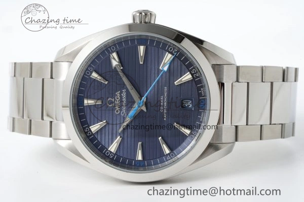 Stylish Aqua Terra 150M SS JQK 1:1 Best Edition Blue Dial Blue Hand on SS Bracelet A 7831