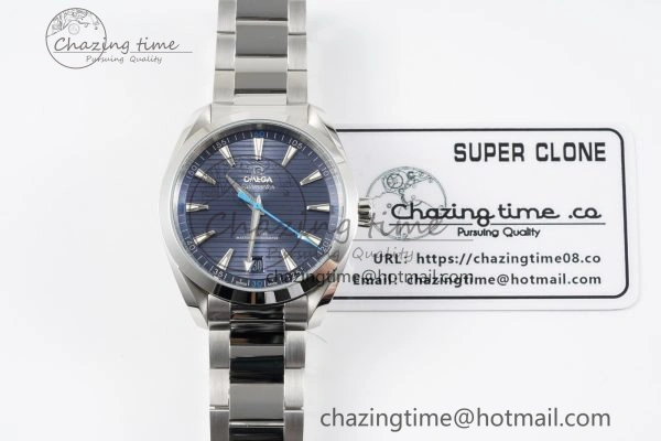Stylish Aqua Terra 150M SS JQK 1:1 Best Edition Blue Dial Blue Hand on SS Bracelet A 7831