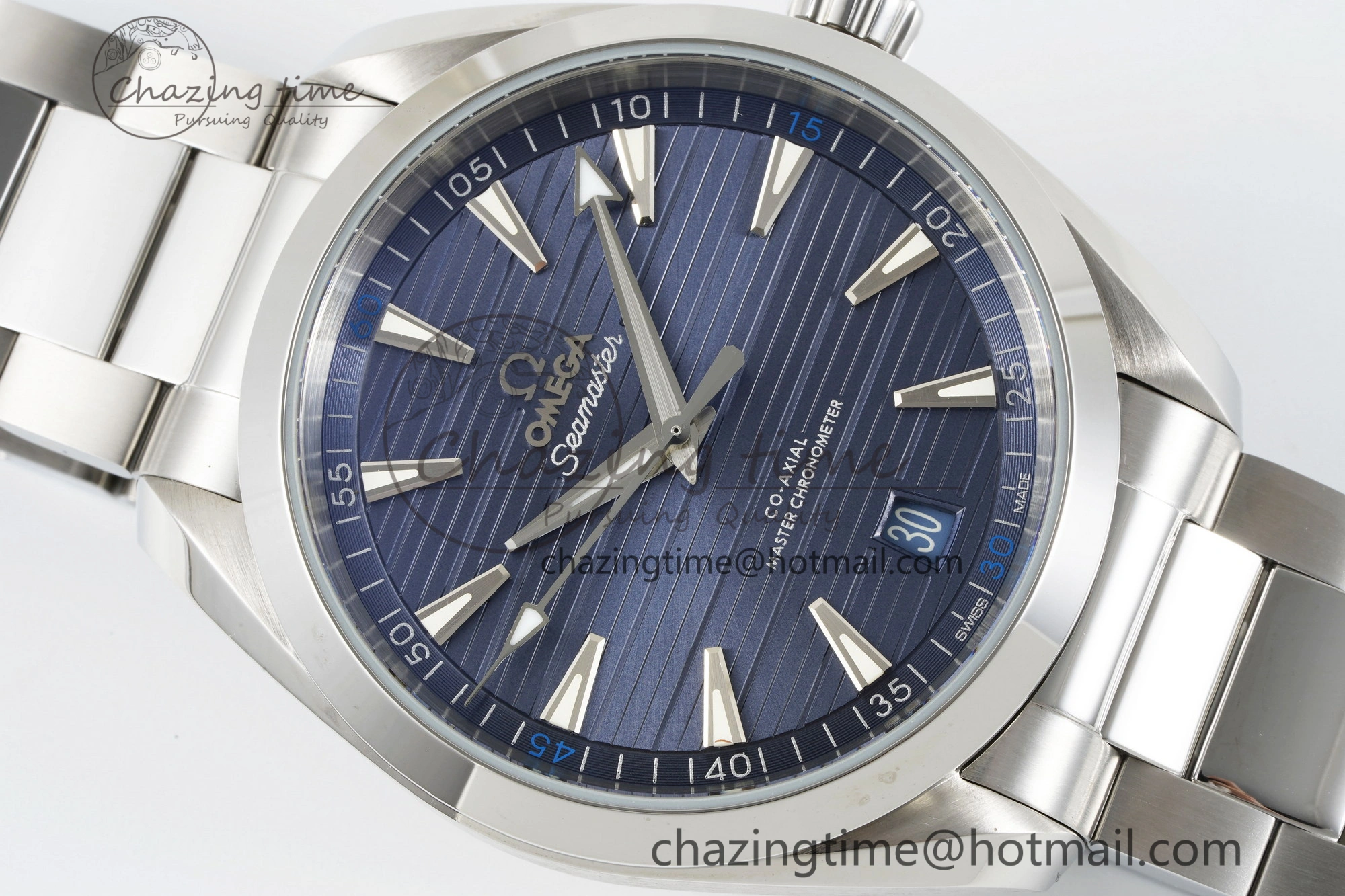 EyeCatching Aqua Terra 150M SS JQK 1:1 Best Edition Blue Dial SS Hand on SS Bracelet A 7830