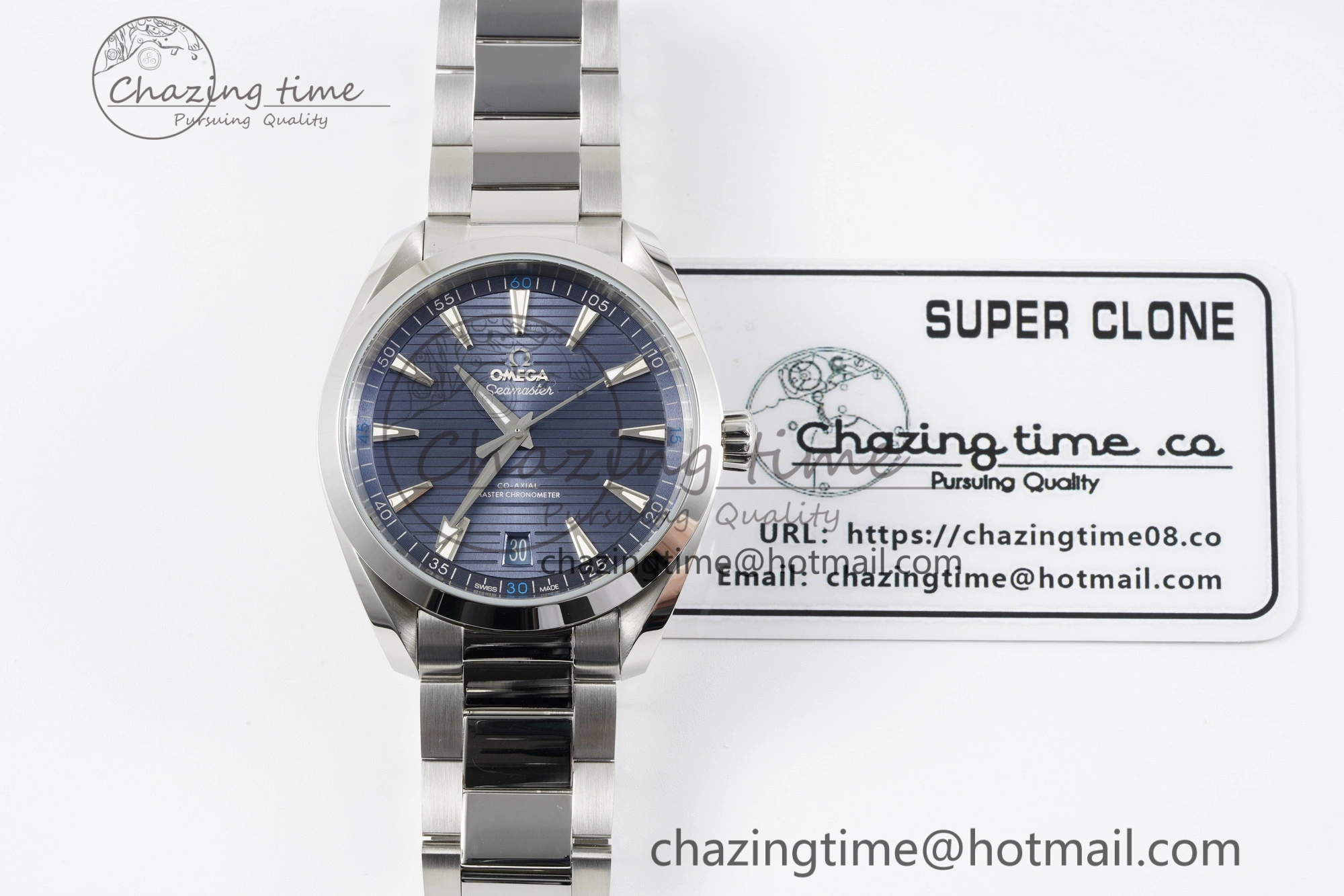 EyeCatching Aqua Terra 150M SS JQK 1:1 Best Edition Blue Dial SS Hand on SS Bracelet A 7830