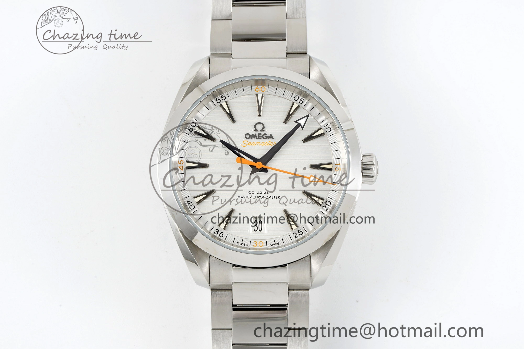 Aqua Terra 150M SS JQK 1:1 Best Edition White Dial Orange Hand on SS Bracelet A NewStyle 7829