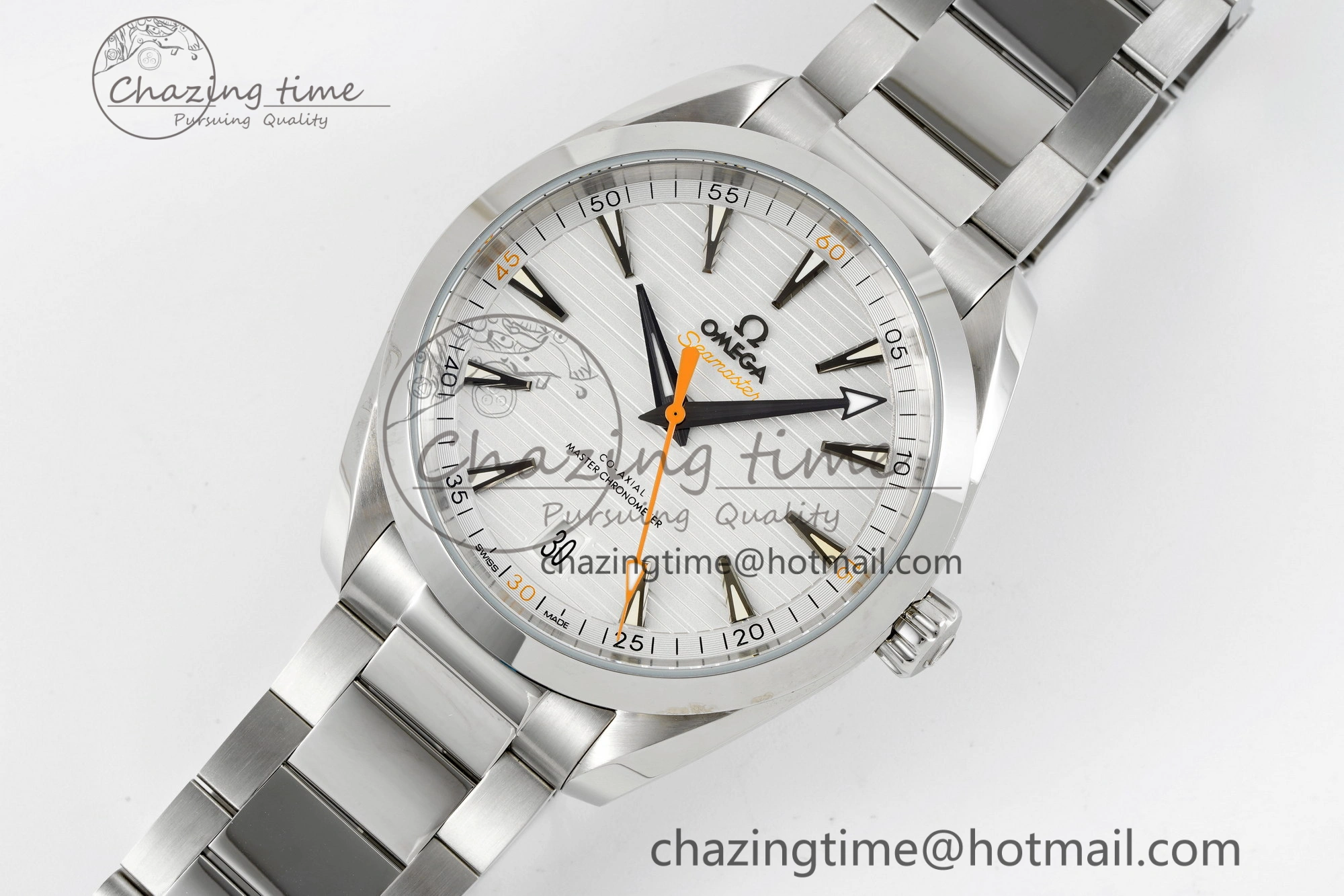 Aqua Terra 150M SS JQK 1:1 Best Edition White Dial Orange Hand on SS Bracelet A NewStyle 7829
