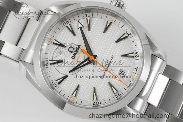 Aqua Terra 150M SS JQK 1:1 Best Edition White Dial Orange Hand on SS Bracelet A NewStyle 7829