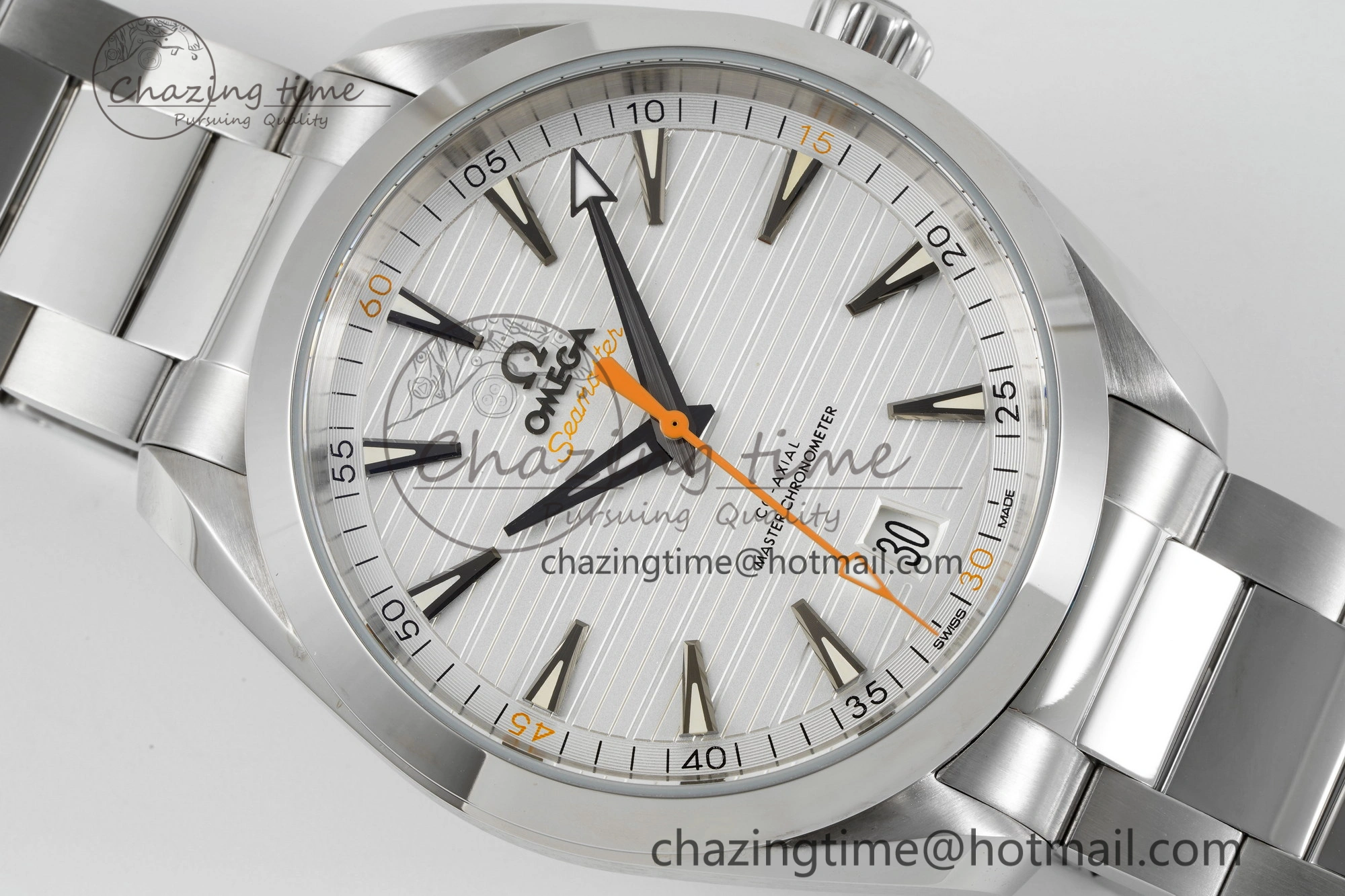 Aqua Terra 150M SS JQK 1:1 Best Edition White Dial Orange Hand on SS Bracelet A NewStyle 7829