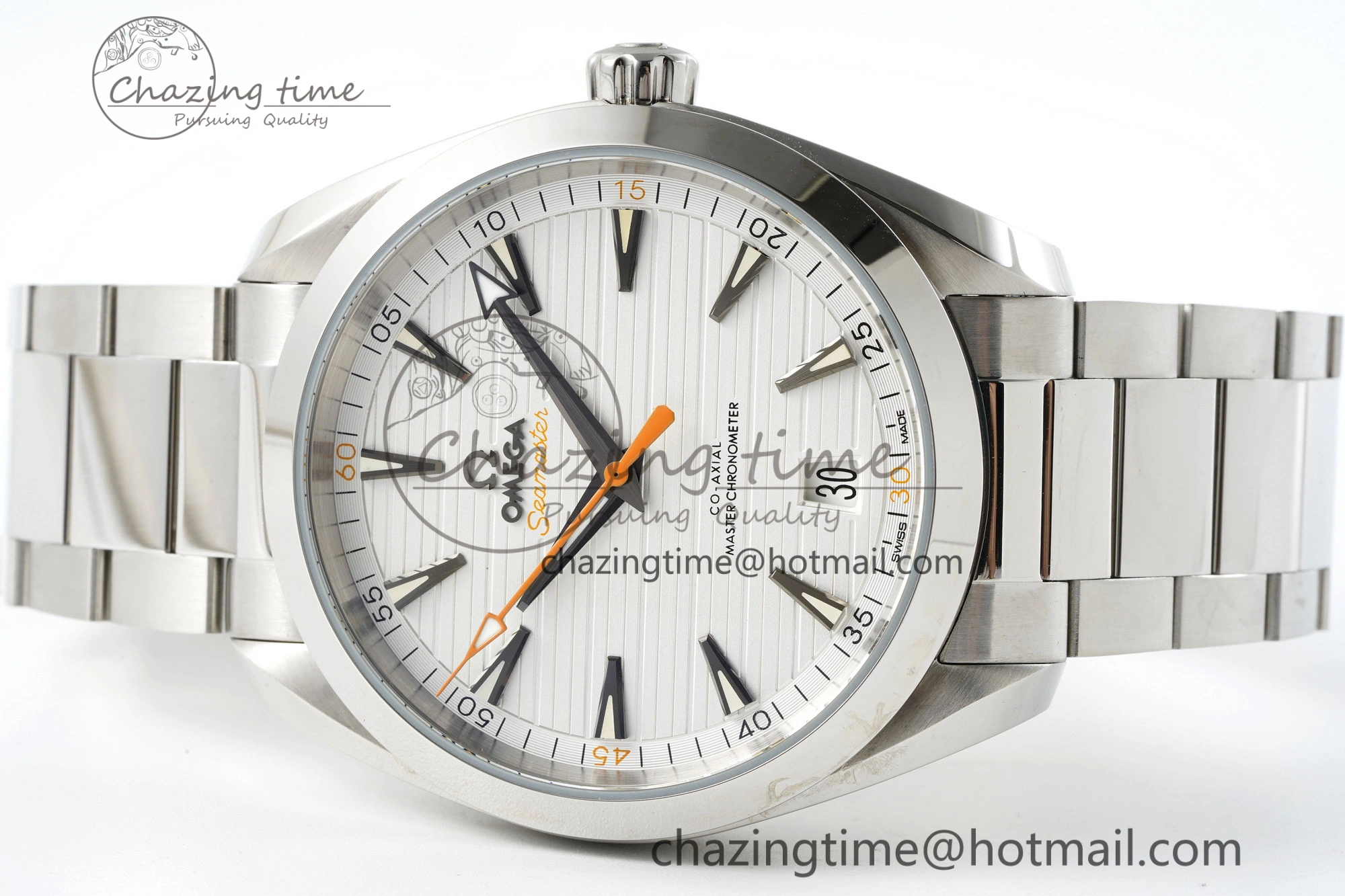 Aqua Terra 150M SS JQK 1:1 Best Edition White Dial Orange Hand on SS Bracelet A NewStyle 7829