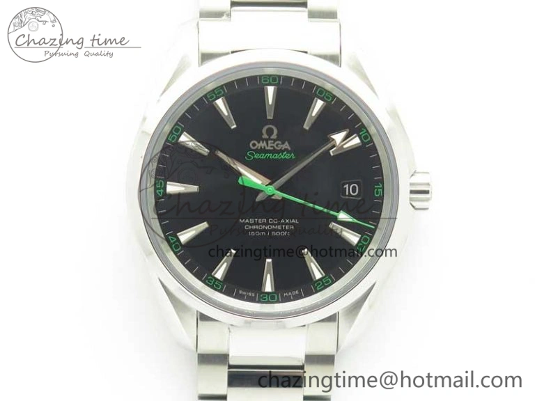 OdorResistant Aqua Terra 150M SS VSF 1:1 Best Edition Black Textured Dial Green Hand on SS Bracelet A8500 Super Clone 8040
