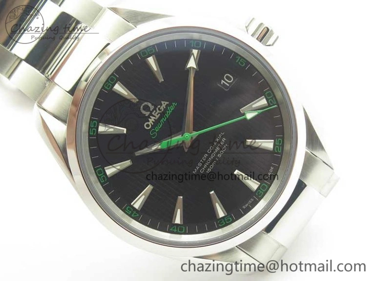 OdorResistant Aqua Terra 150M SS VSF 1:1 Best Edition Black Textured Dial Green Hand on SS Bracelet A8500 Super Clone 8040