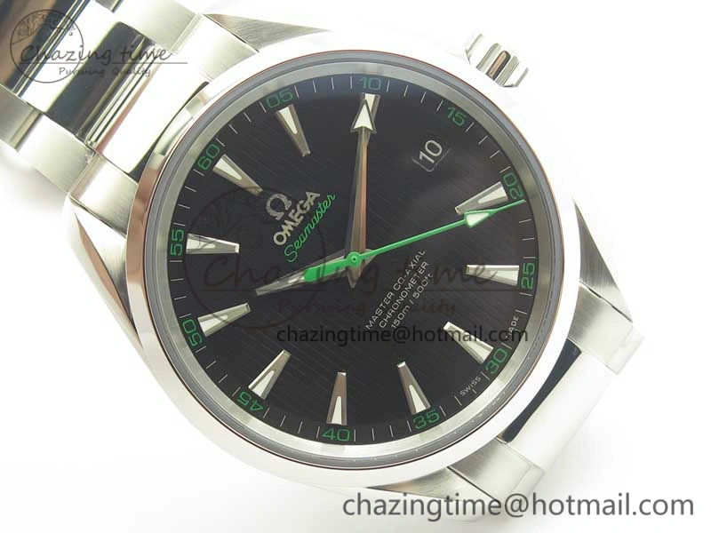 OdorResistant Aqua Terra 150M SS VSF 1:1 Best Edition Black Textured Dial Green Hand on SS Bracelet A8500 Super Clone 8040