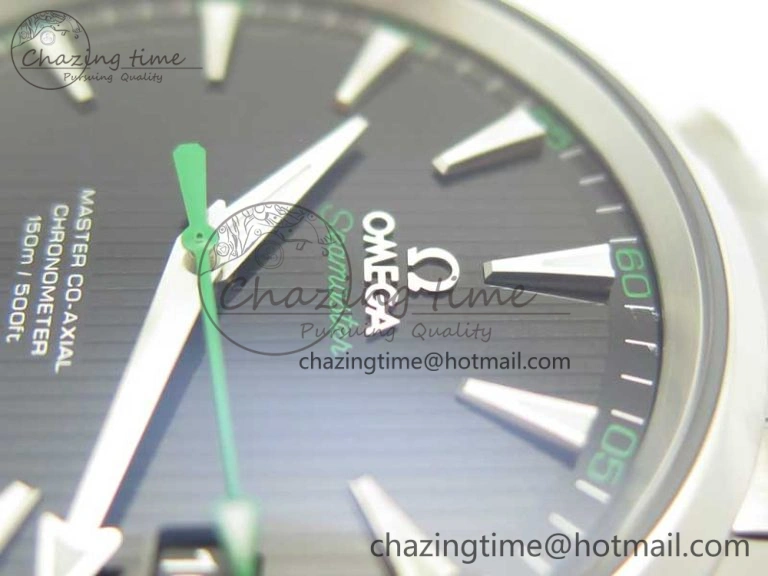 OdorResistant Aqua Terra 150M SS VSF 1:1 Best Edition Black Textured Dial Green Hand on SS Bracelet A8500 Super Clone 8040