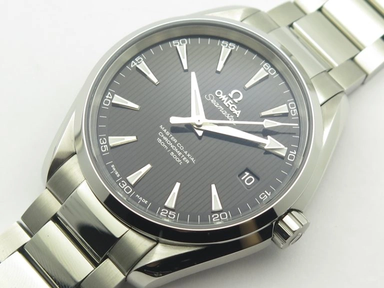 Efficient Aqua Terra 150M SS VSF 1:1 Best Edition Black Textured Dial Silver Markers On SS Bracelet A8500 Super Clone 8062