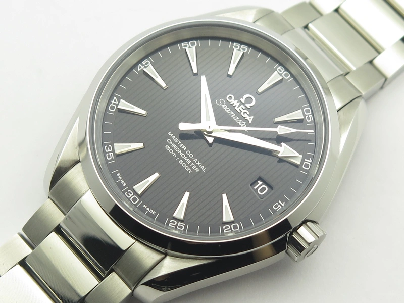 Efficient Aqua Terra 150M SS VSF 1:1 Best Edition Black Textured Dial Silver Markers On SS Bracelet A8500 Super Clone 8062