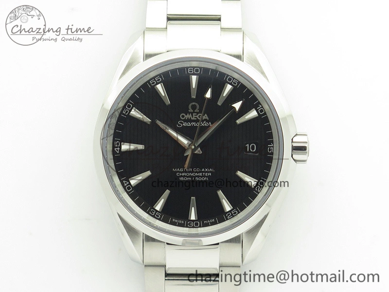 Efficient Aqua Terra 150M SS VSF 1:1 Best Edition Black Textured Dial Silver Markers On SS Bracelet A8500 Super Clone 8062