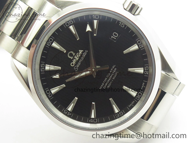 Efficient Aqua Terra 150M SS VSF 1:1 Best Edition Black Textured Dial Silver Markers On SS Bracelet A8500 Super Clone 8062