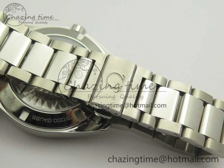 Packable Aqua Terra 150M SS VSF 1:1 Best Edition Black Wave Textured Dial RG Hand on SS Bracelet A8500 Super Clone 8032