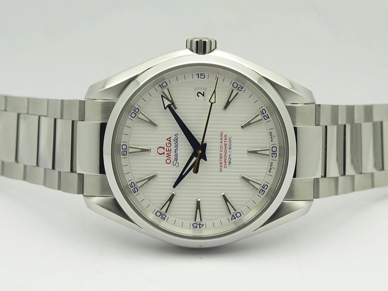 Aqua Terra 150M SS VSF 1:1 Best Edition White Textured Dial Blue Hands On SS Bracelet A8500 Super Clone Breathable 8060