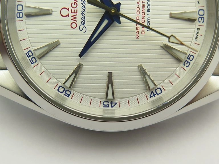 Aqua Terra 150M SS VSF 1:1 Best Edition White Textured Dial Blue Hands On SS Bracelet A8500 Super Clone Breathable 8060