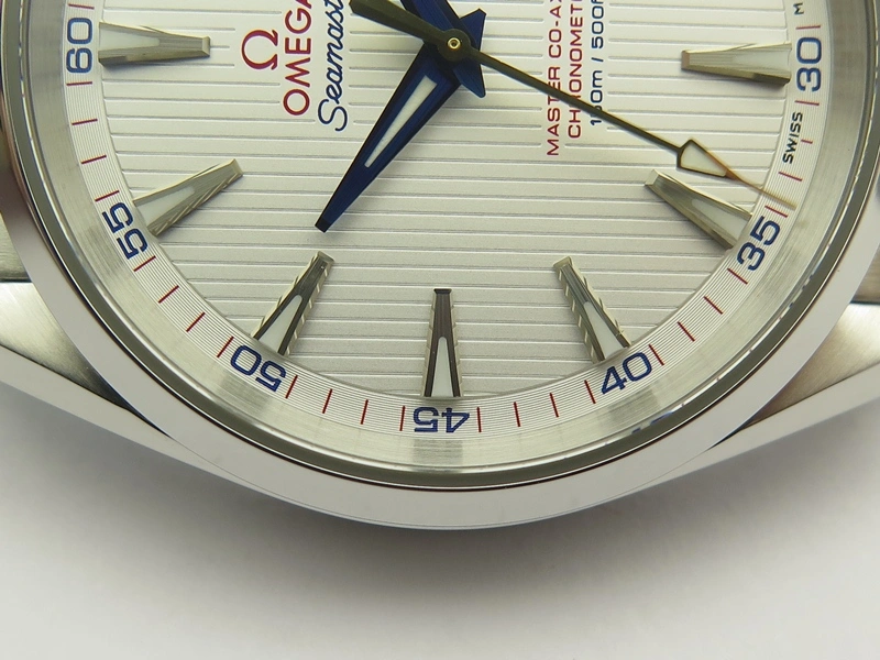 Aqua Terra 150M SS VSF 1:1 Best Edition White Textured Dial Blue Hands On SS Bracelet A8500 Super Clone Breathable 8060