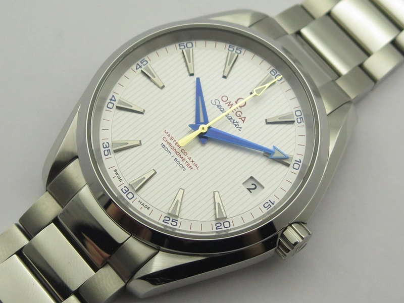 Aqua Terra 150M SS VSF 1:1 Best Edition White Textured Dial Blue Hands On SS Bracelet A8500 Super Clone Breathable 8060