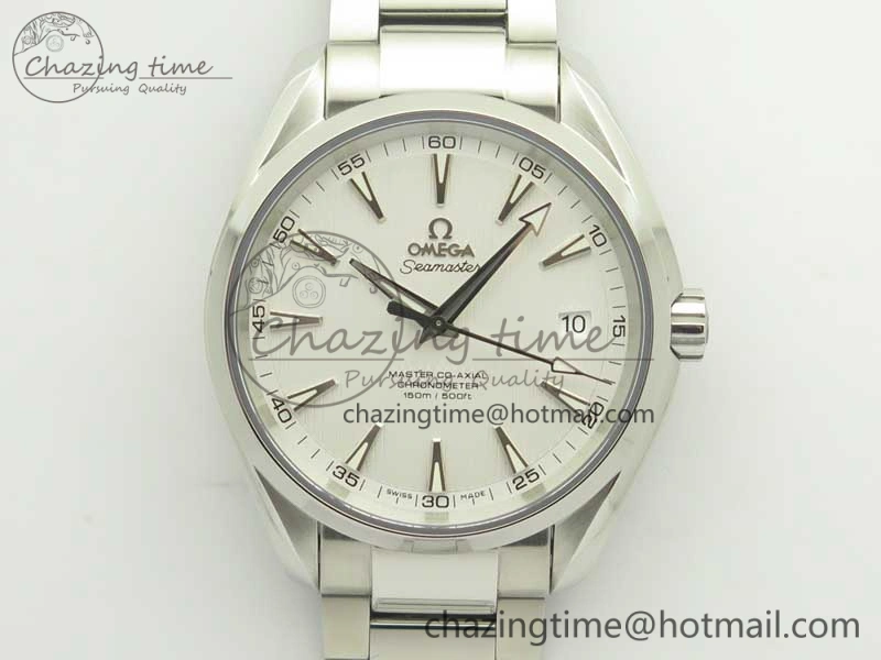 Aqua Terra 150M SS VSF 1:1 Best Edition White Textured Dial Silver Markers on SS Bracelet A8500 Super Clone SmoothTexture 8041