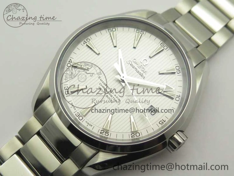 Aqua Terra 150M SS VSF 1:1 Best Edition White Textured Dial Silver Markers on SS Bracelet A8500 Super Clone SmoothTexture 8041