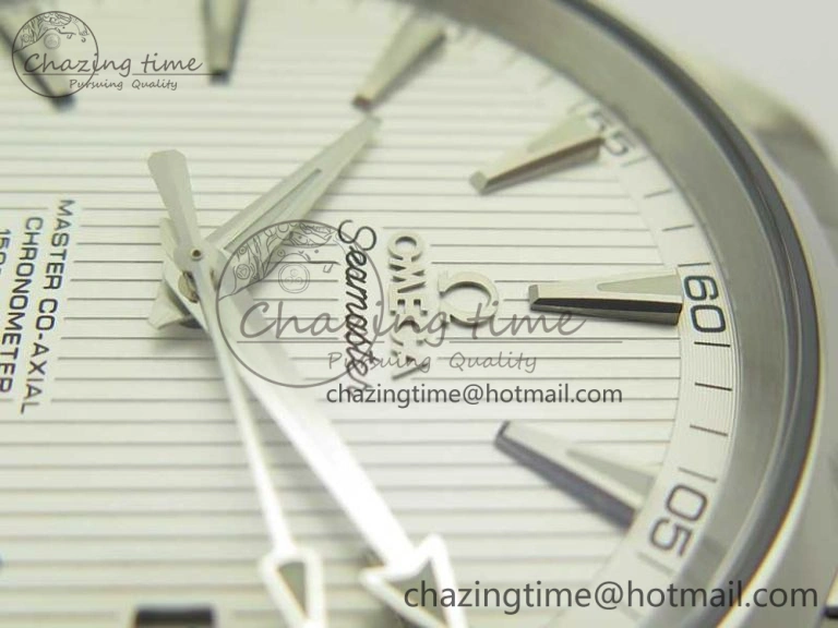 Aqua Terra 150M SS VSF 1:1 Best Edition White Textured Dial Silver Markers on SS Bracelet A8500 Super Clone SmoothTexture 8041